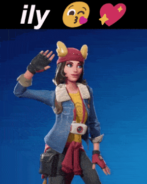 a picture of a girl with horns and the word ily on top