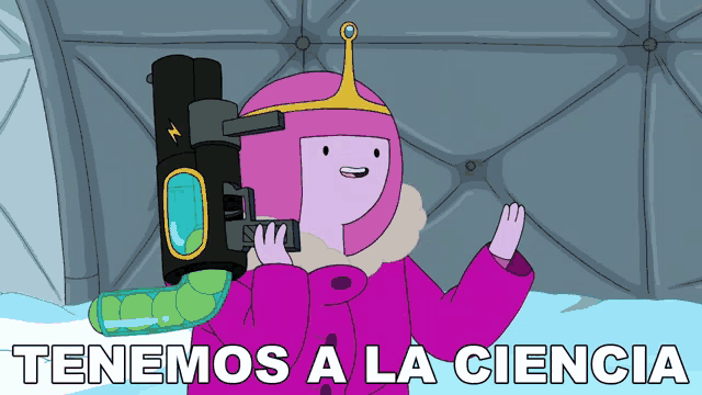 a cartoon character with the words tenemos a la ciencia
