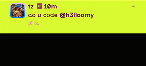 a yellow background with the words do u code @ h3lloamy on it