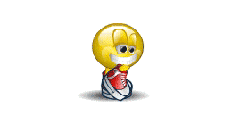 a yellow smiley face is wearing red shoes and smiling