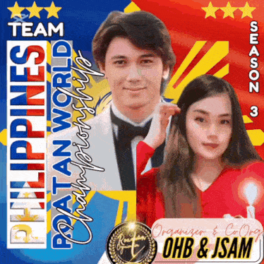a man and a woman are on a poster that says philippines