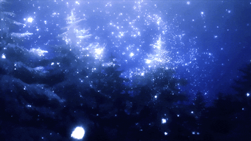 a dark blue background with a lot of stars and clouds