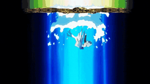 a cartoon of a person falling into a body of water