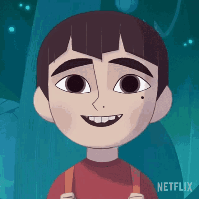 a cartoon of a boy with a netflix logo on the bottom