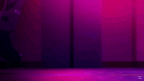 a group of anime characters are dancing together in a purple background