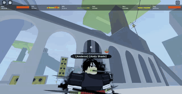 a screenshot of a video game shows the name andy shado