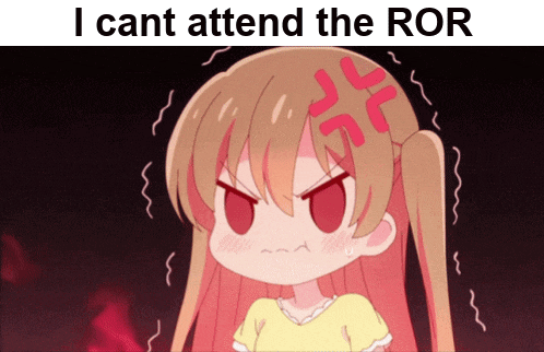a picture of a girl with the words i cant attend the ror on top