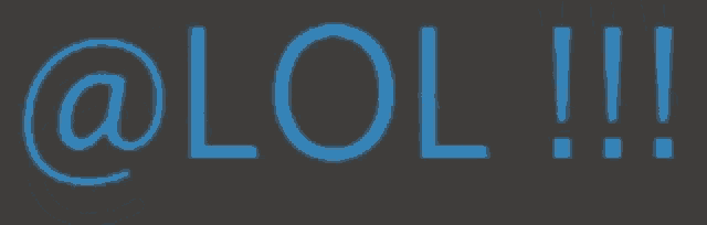 a sign that says @lol on it in blue letters
