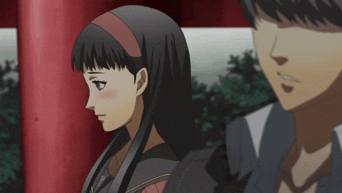 a man and a woman are standing next to each other in a cartoon