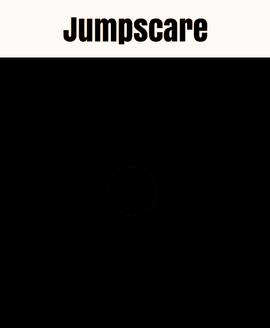 a man 's face is surrounded by red circles and the words jumpscare