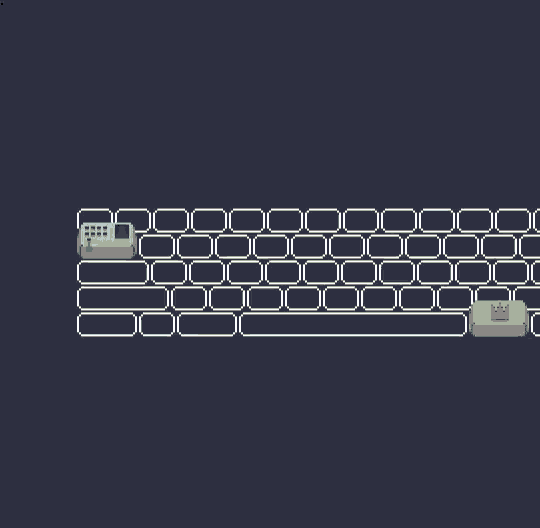a pixel art of a keyboard with the words lazer beam 1