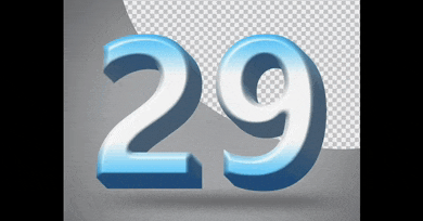 the number 29 is shown in blue letters on a transparent background