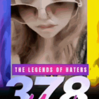 a poster for the legends of haters has a woman wearing sunglasses