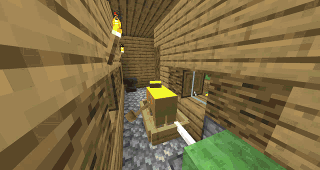 a screenshot of a minecraft game with a black object in the middle