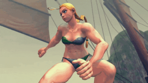 a woman in a bikini is standing on a boat