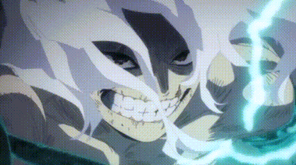 a close up of a cartoon character 's face with a lightning bolt coming out of his mouth .
