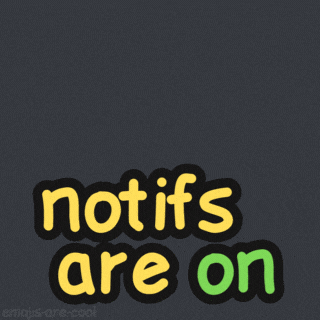 a sticker that says notifies are on with a bell