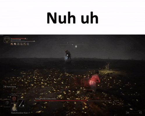 a screen shot of a video game with the words " nuh uh " at the top
