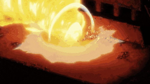 a computer generated image of a flame coming out of a hole in the ground