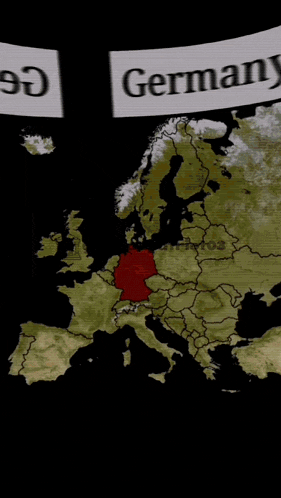 a map of germany with a black eagle on top