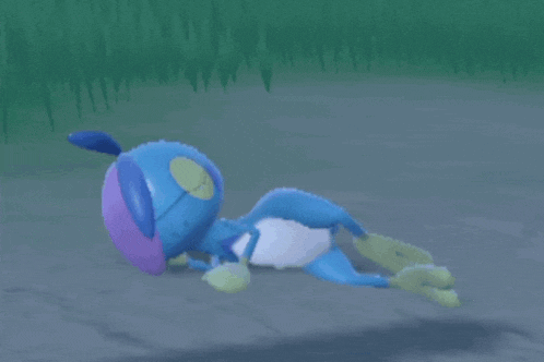 a cartoon character is sleeping on the ground with the letter n coming out of his eyes