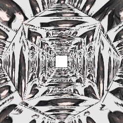 a black and white kaleidoscope with a square at the center
