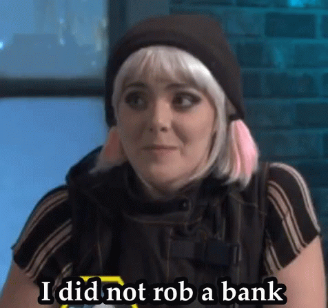 I Did Not Rob A Bank Bank Robbing GIF - I Did Not Rob A Bank Bank Robbing Gina Devivo GIFs