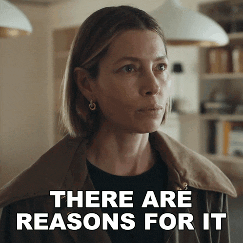 a woman says there are reasons for it in front of her face