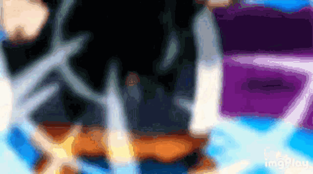 a pixel art of a person with a purple background