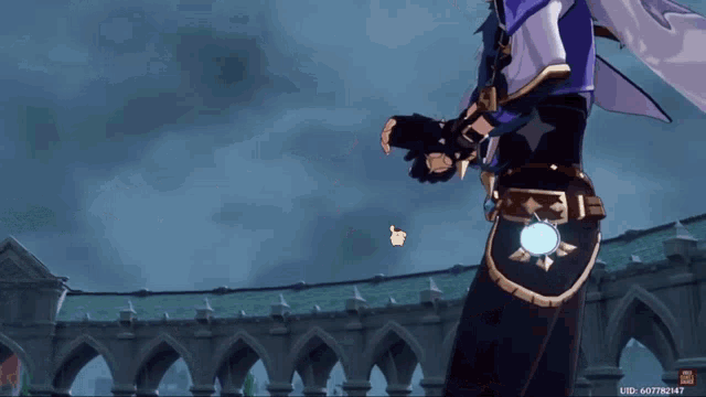 a screenshot of a video game shows a character with a thumbs up
