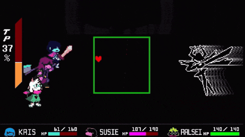 a screenshot of a video game with kris and susie