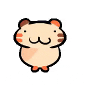 a cartoon drawing of a sheep with orange ears and a black outline on a white background .