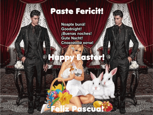 a greeting card that says paste fericit happy easter feliz pascua