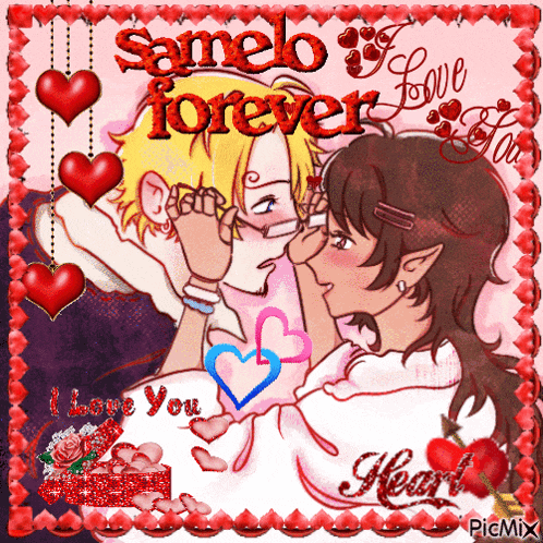 a valentine 's day card that says samelo forever i love you heart
