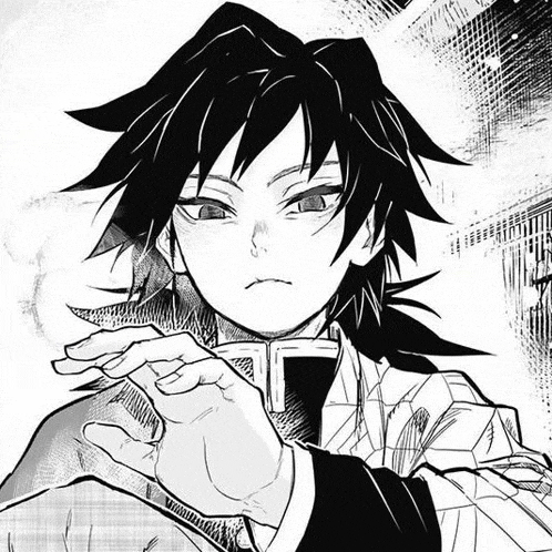 a black and white drawing of a person with long hair holding their hand up .