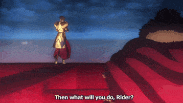 a cartoon character says " will you let your steel give shape to your rage " while standing next to another character
