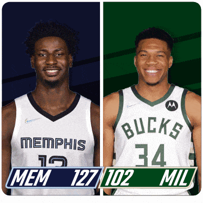 two basketball players one from memphis and one from the bucks