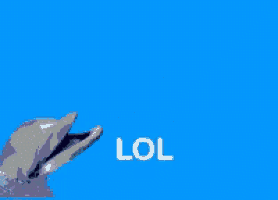 a dolphin with a rainbow coming out of its mouth and the word lol in the corner