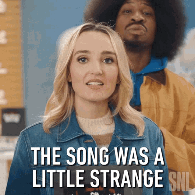 The Song Was A Little Strange Chloe Fineman GIF - The Song Was A Little Strange Chloe Fineman Jonathan Majors GIFs