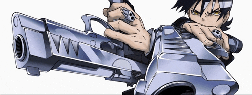 a drawing of a person holding a gun with a skull ring on their finger