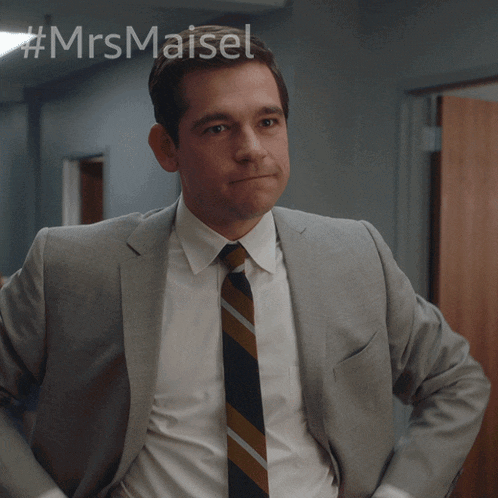 a man in a suit and tie with the hashtag #mrsmaiset on the bottom