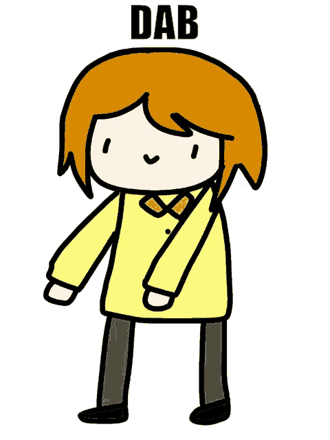 a drawing of a person with the word dab on it