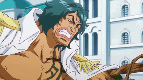 a man with green hair and a white shirt has a tattoo on his chest