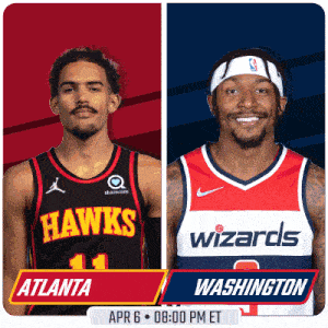 atlanta hawks and washington wizards are playing each other on april 6th