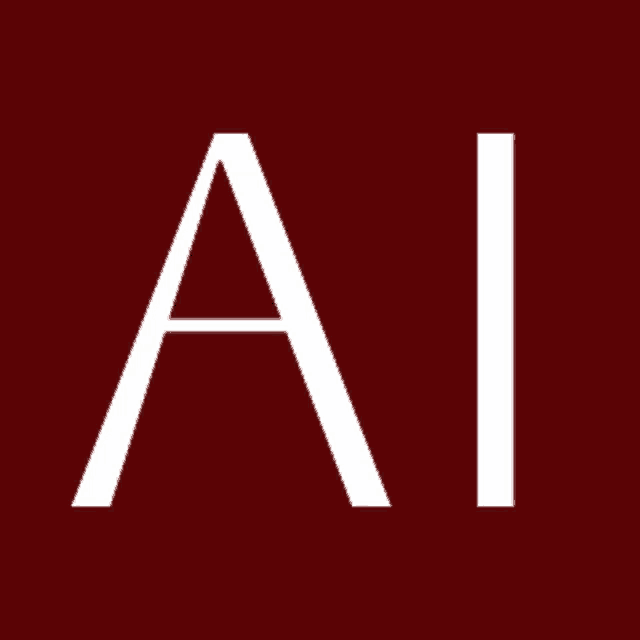 a red background with the letter a and i on it