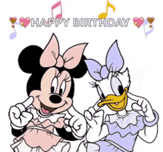 minnie mouse and daisy duck are celebrating their birthdays together