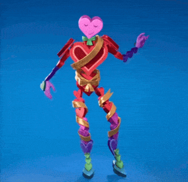 a robot made out of hearts with a heart head