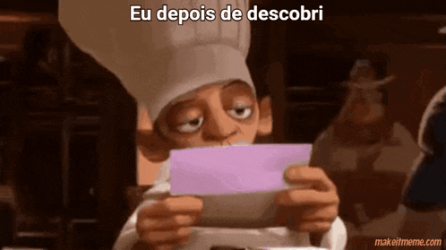a cartoon character in a chef hat is reading a letter