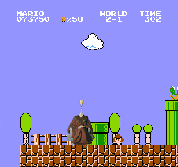 a screenshot of a video game called mario with a time of 284