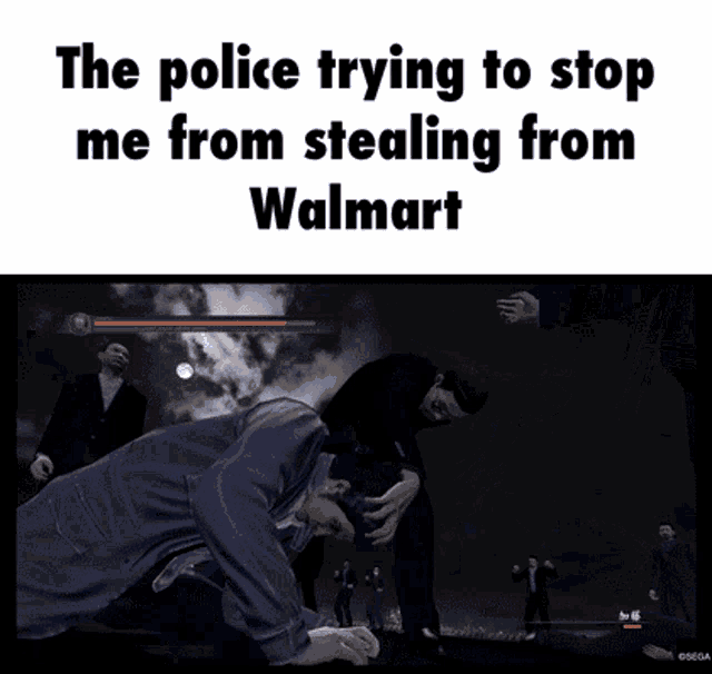 Walmart Yakuza GIF - Walmart Yakuza Police GIFs